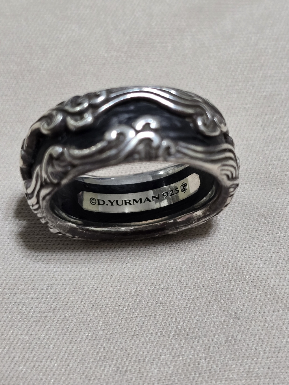 David Yurman Silver Scroll Band Ring
